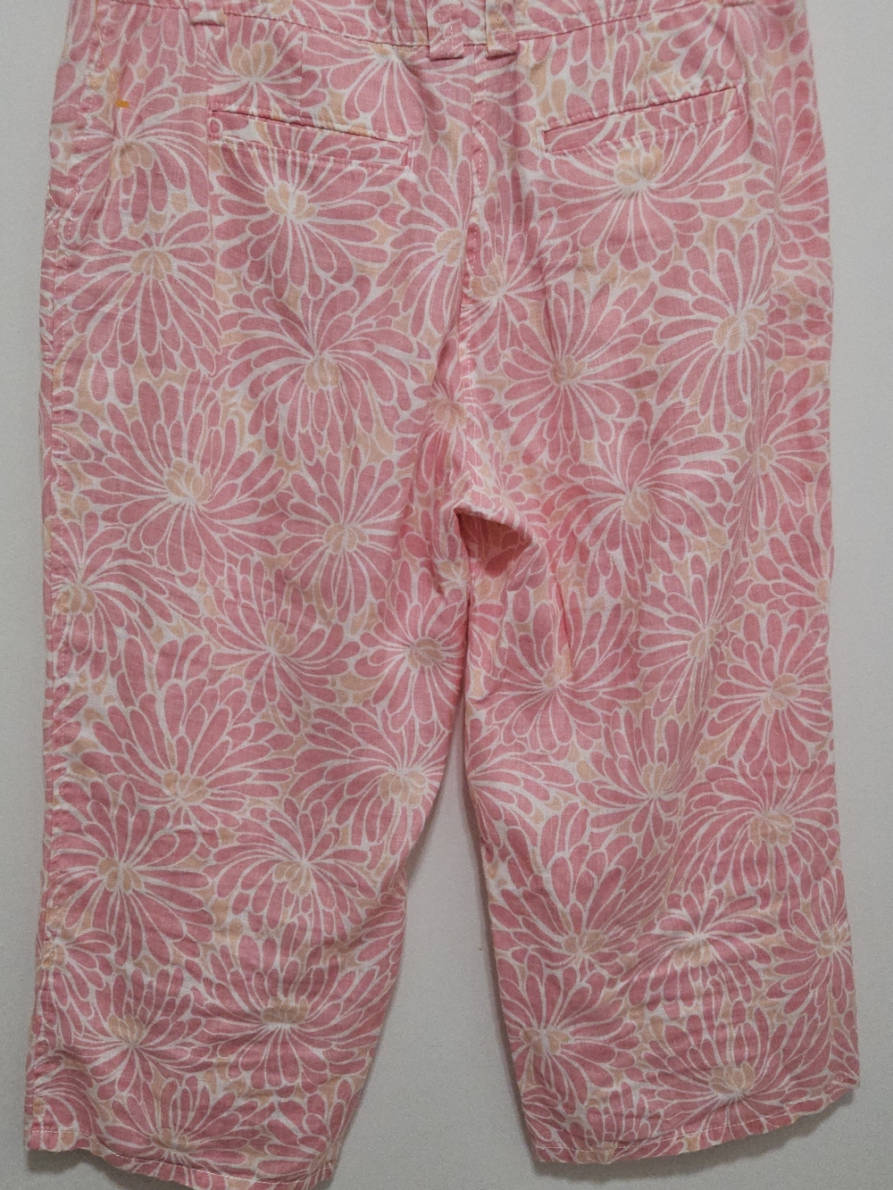 Sigrid Olsen Pink Floral Crop Wide Leg Pants Size 10 Resort Coastal Cottage - Picture 7 of 10